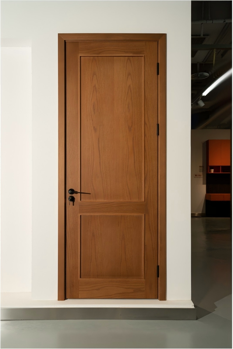 American Style Latest Simple Interior Walnut Wooden Doors Single Solid Wood Villa Interior Wood Door