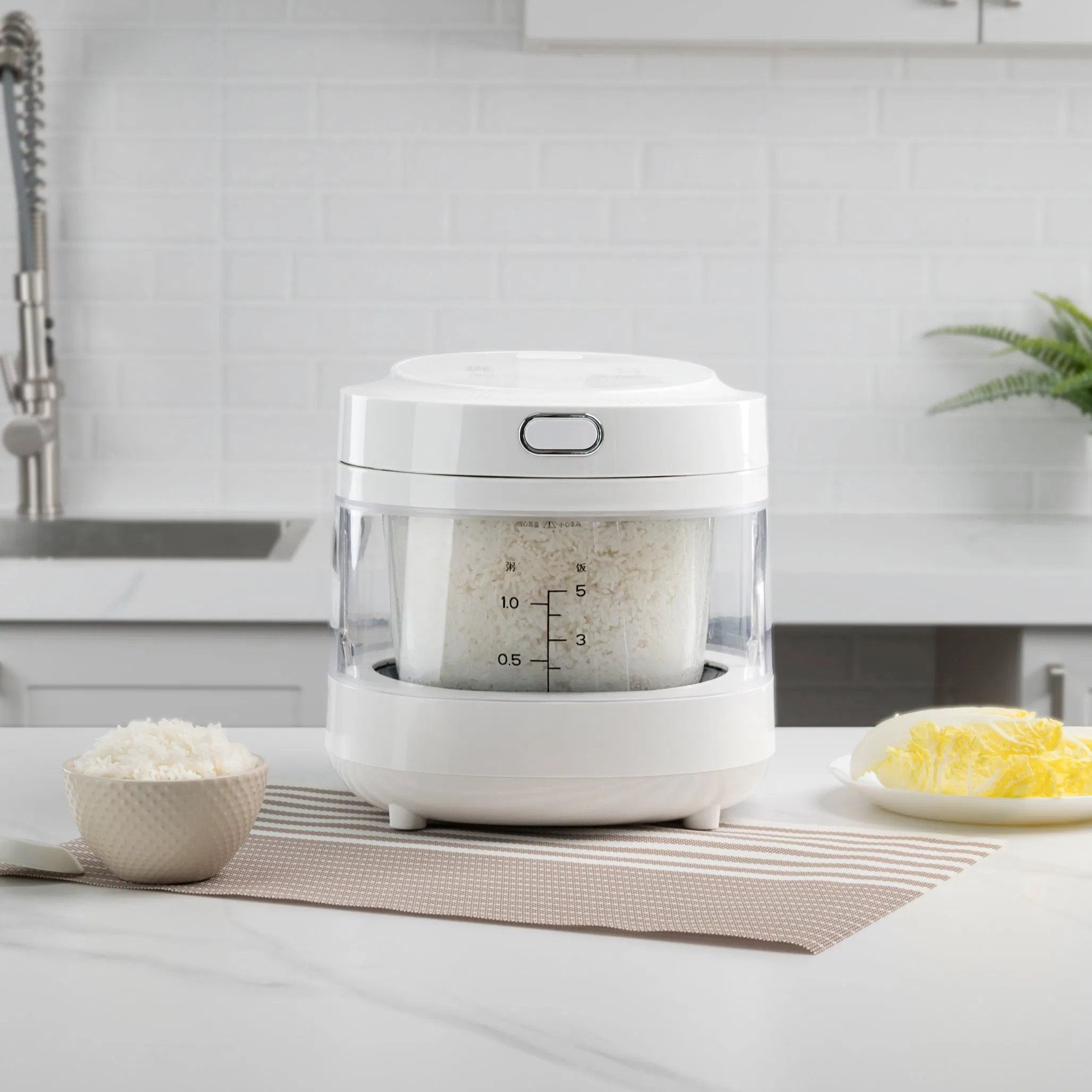 Visual 3L Electric Glass Inner Pot Rice Cooker for Household Office Use