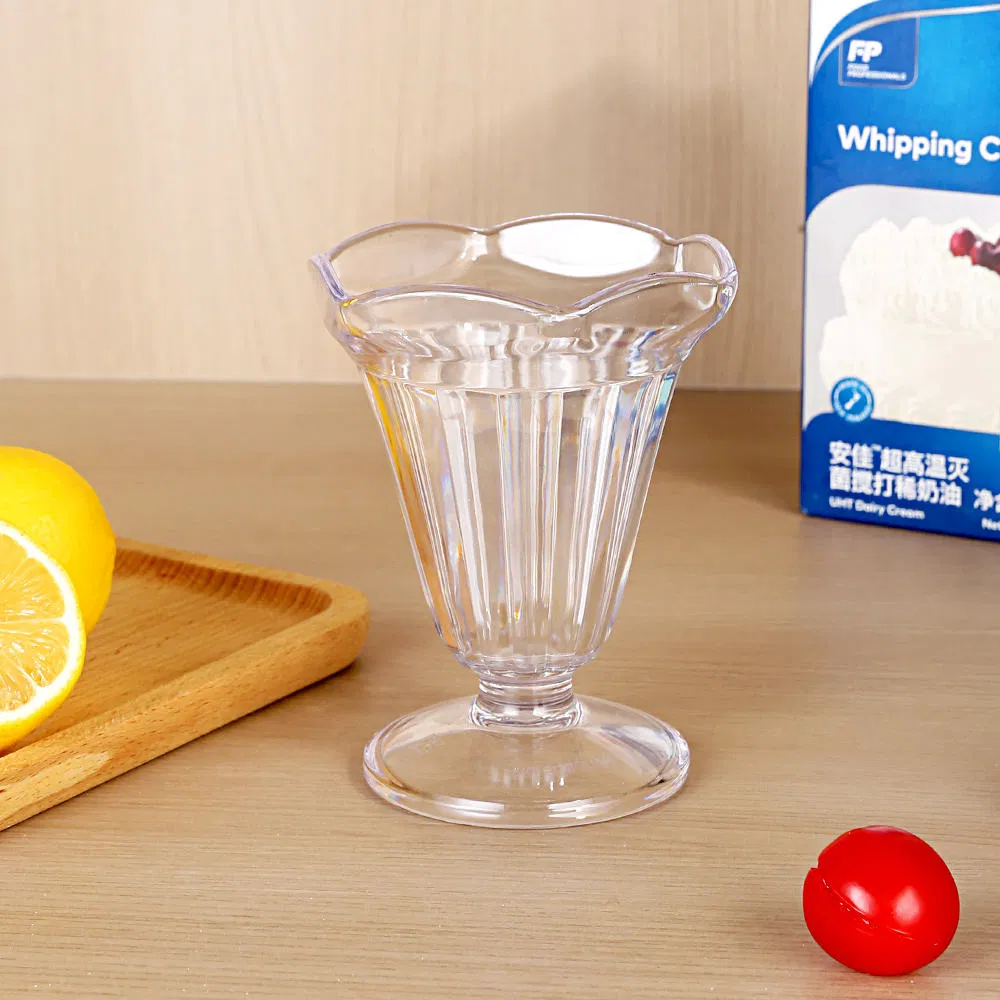 Luxury Plastic Dessert Bowl - Large Capacity Transparent Parfait Cup