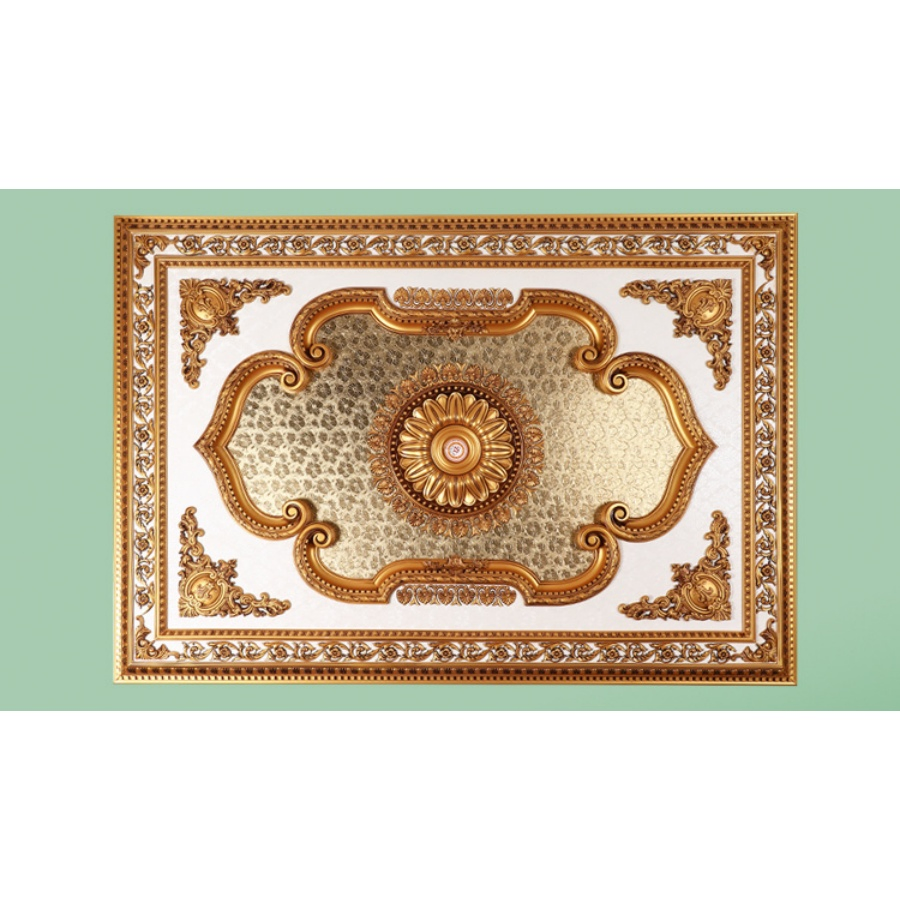 Banruo New Coming European Style Golden Polystyrene 3D Decorative Ceiling
