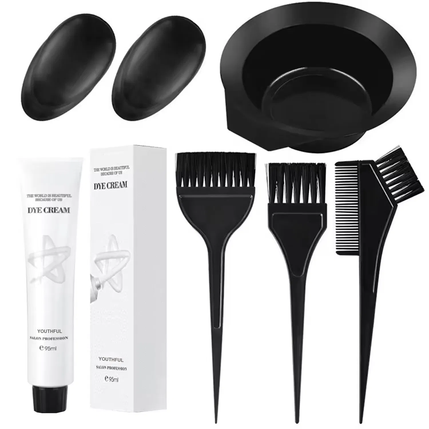 Unisex 100ml Light Grey Silver Permanent Hair Dye Color Cream