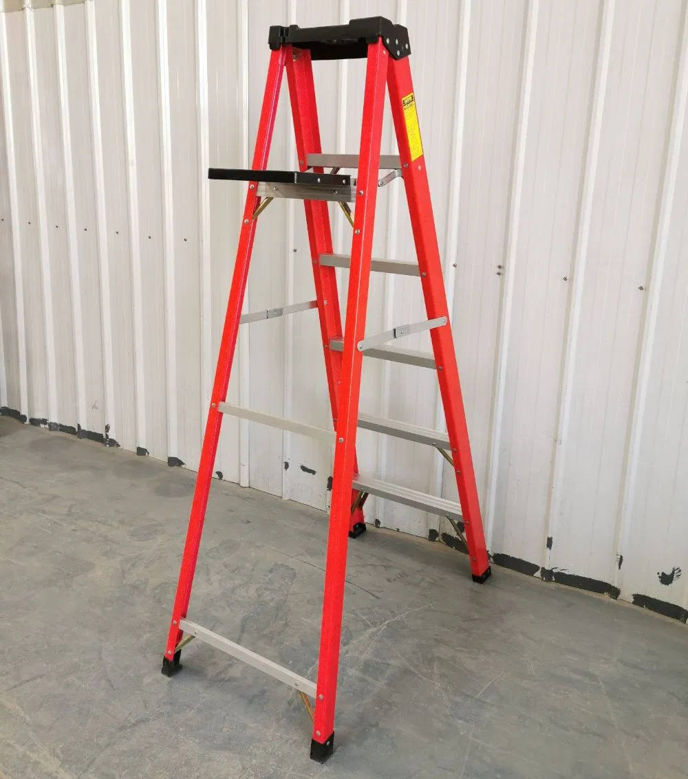 4-8 Feet Fiberglass Step Ladder for Paint and Interior Finish Use with En131 Certificated