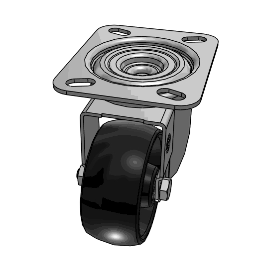 Yikong Tr 100mm Polyurethane Industry Trolley Durable and Sustainable 200dan Wheel Caster Wheels for Agv AMR Forklift