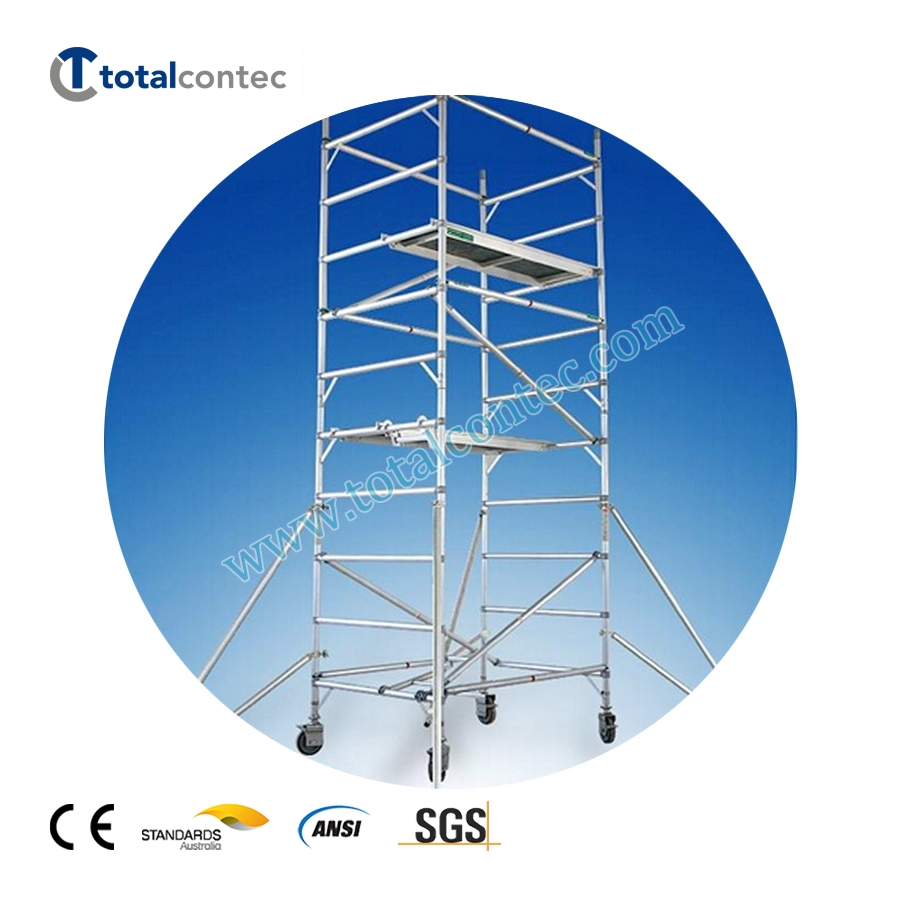 3m/5m/7m/9m/11m Aluminum Mobile Scaffold Tower with Ladder/Staircase