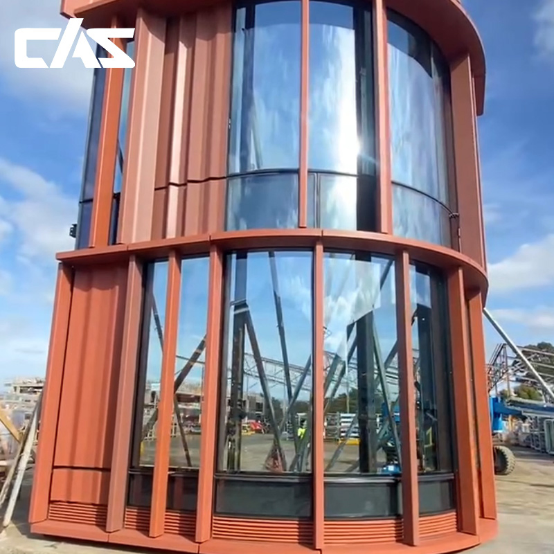 Building Facade Aluminum Glass Built Curtain Wall Hidden Capped Spandrel Unitized Facade