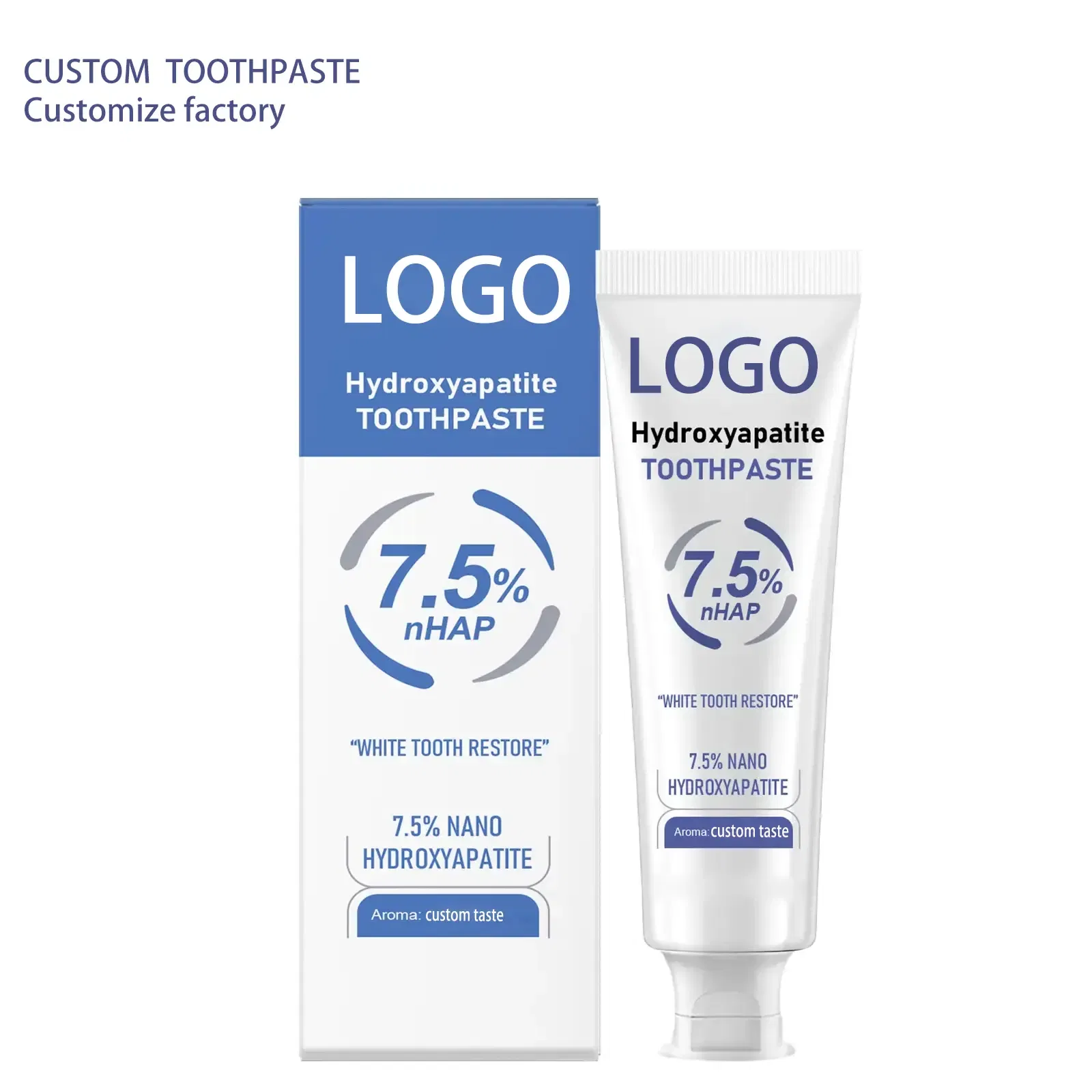 Private Label Teeth Whitener Spear Flavor Carton FDA Certified Nani Hydroxyapatite Toothpaste