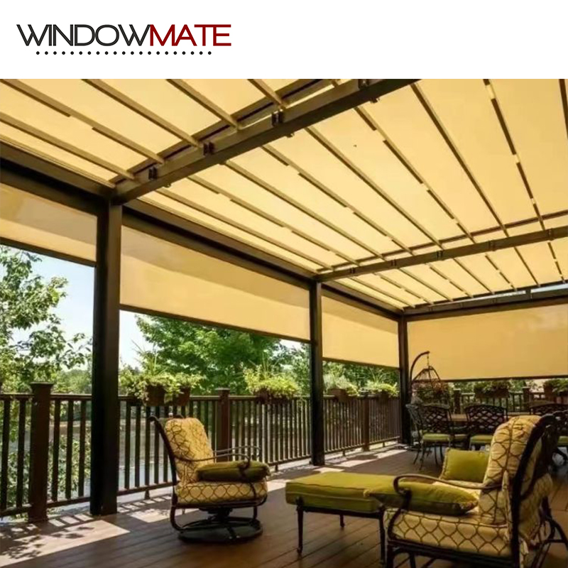 Sun Shading Adjustable Roof Awning Motorized Retractable Awning