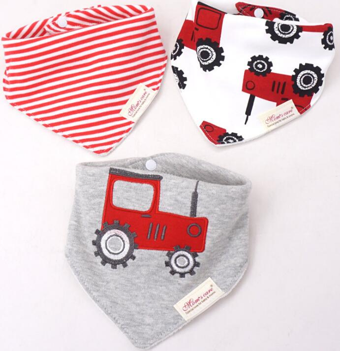 Unisex Cute Baby Bibs Soft Cotton with Cute Print Snaps Closure Washable Feature for Toddlers
