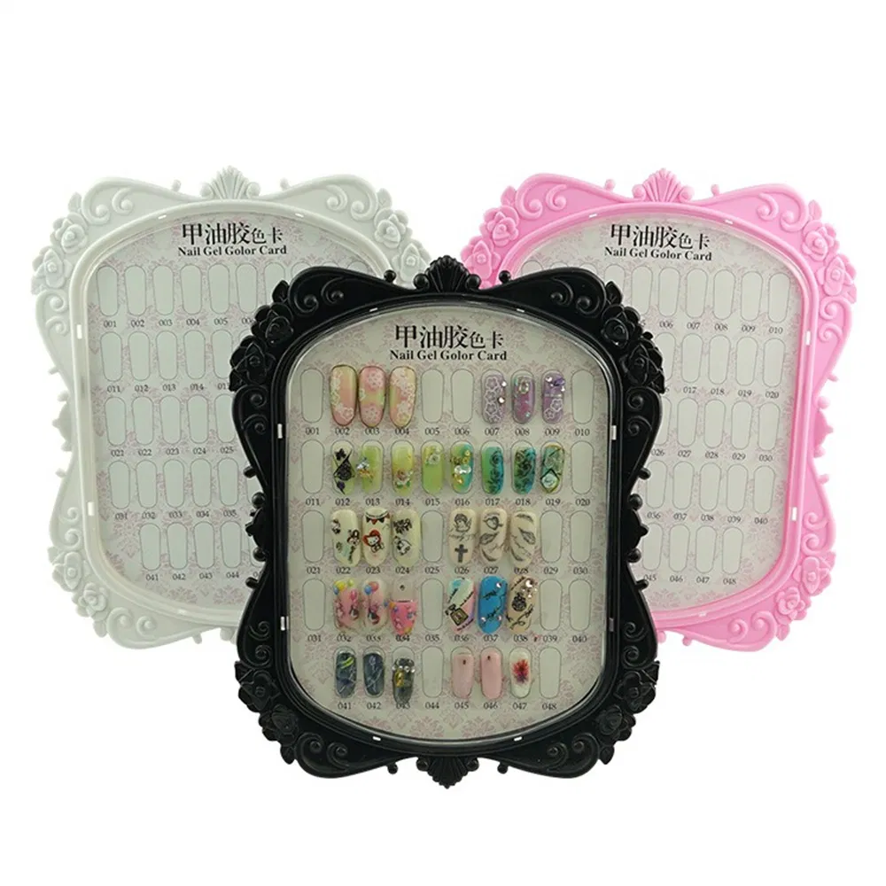 High Quality Professional 48 Colors Crown Art Nail Gel Polish Display Card Nail Color Chart