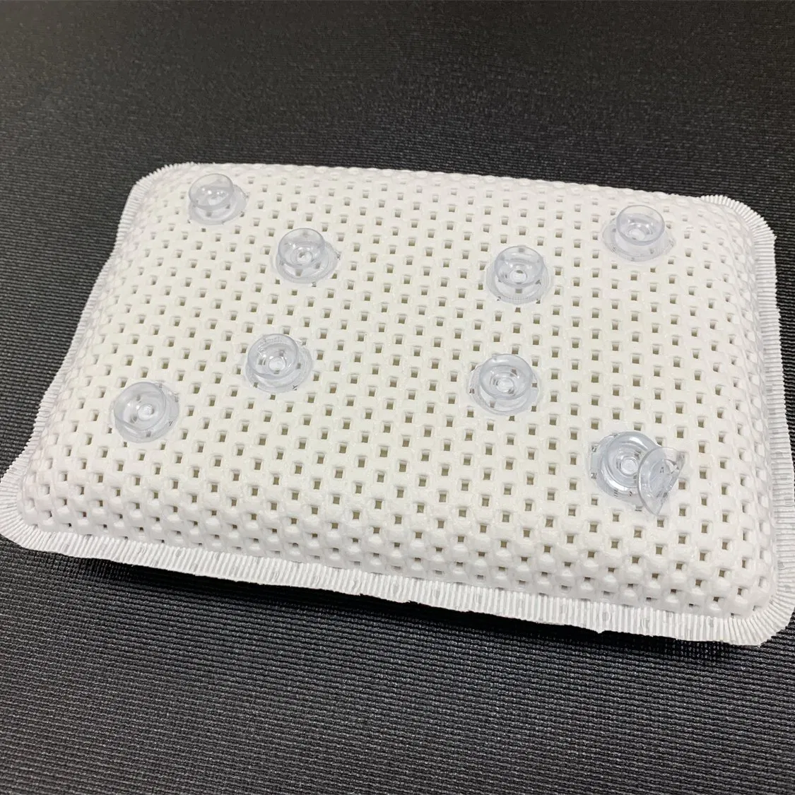 New Waterproof Hot White PVC Foam Soft Durable Washable Eco Friendly Bath Tub Pillow with Suction Cups