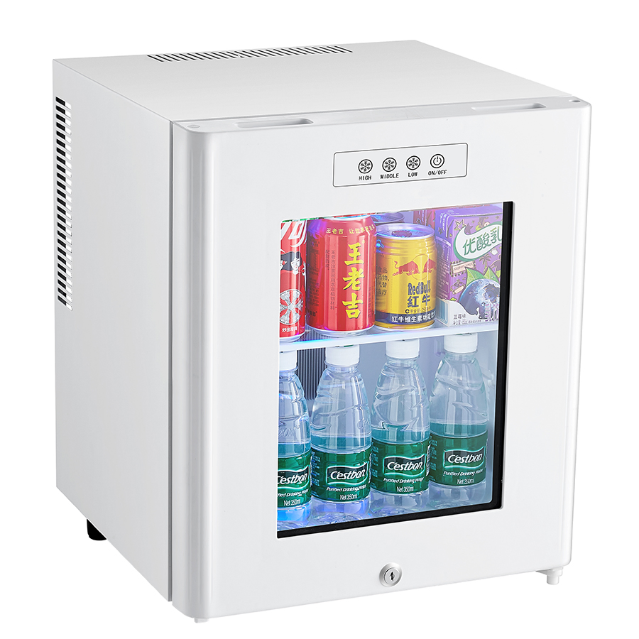 Silent Glass Door with Lower Grab Handle and Digital Thermostat Minibar Small Fridge for Guest Room
