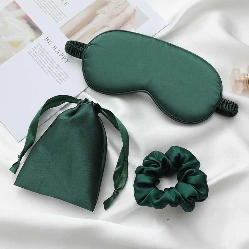 Luxury Satin Silk Sleep Mask Satin Scrunchie and Headband for Beauty Sleep Accessories