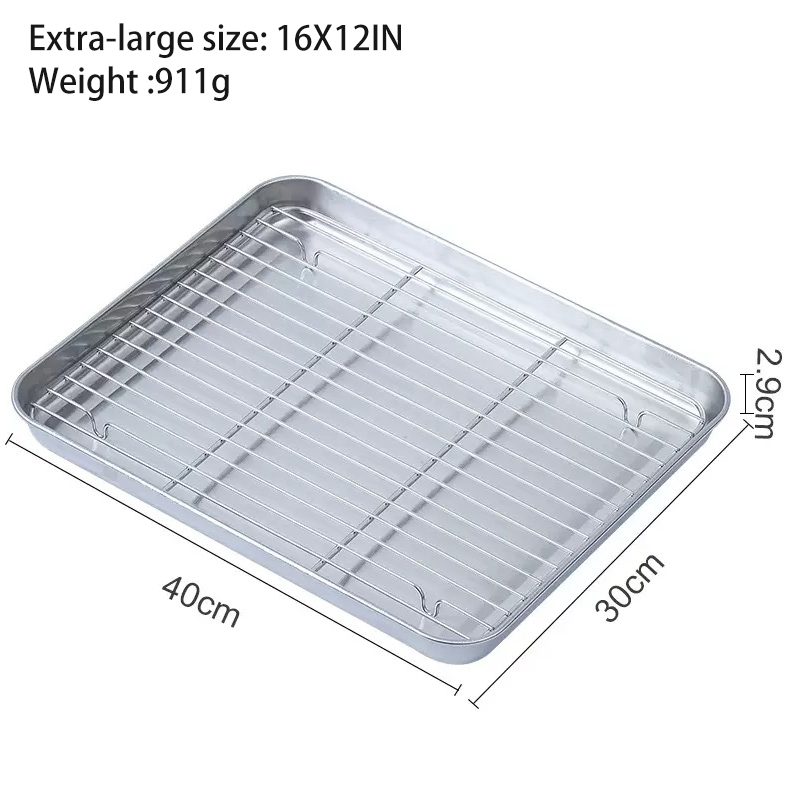 Wholesale Kitchenware Net Frame Baking Pan Non Toxic Stainless Steel Oven Tray Bread Baking Tray with Basic Customization