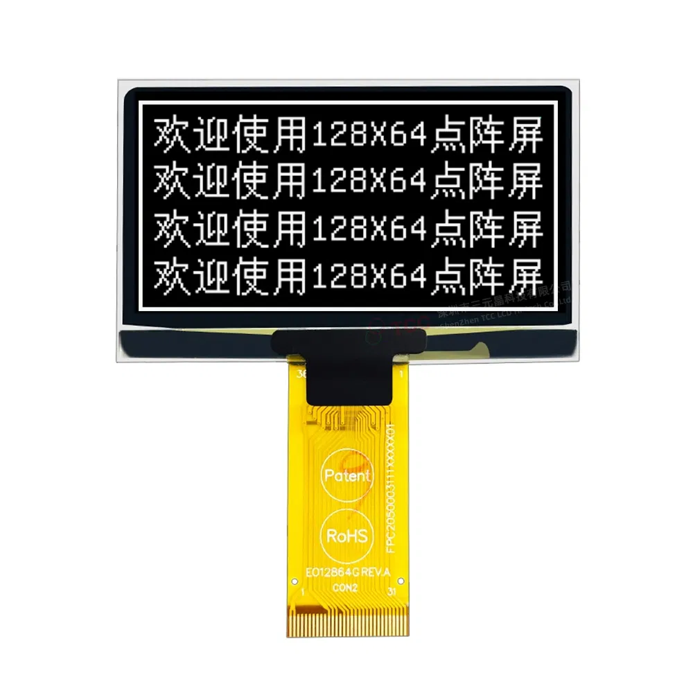 OLED-дисплей 2.42 дюйма 128x64, 31 пин, интерфейсы Parallel/SPI/I2C