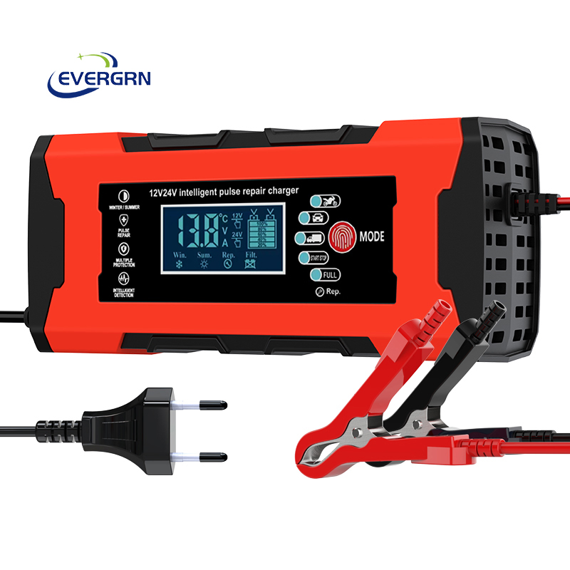 12V 10A 24V 5A 180W Pulse Repair Lead Acid AGM Gel Wet Rechargeable Battery Charger for Auto Motorcycle Car Truck