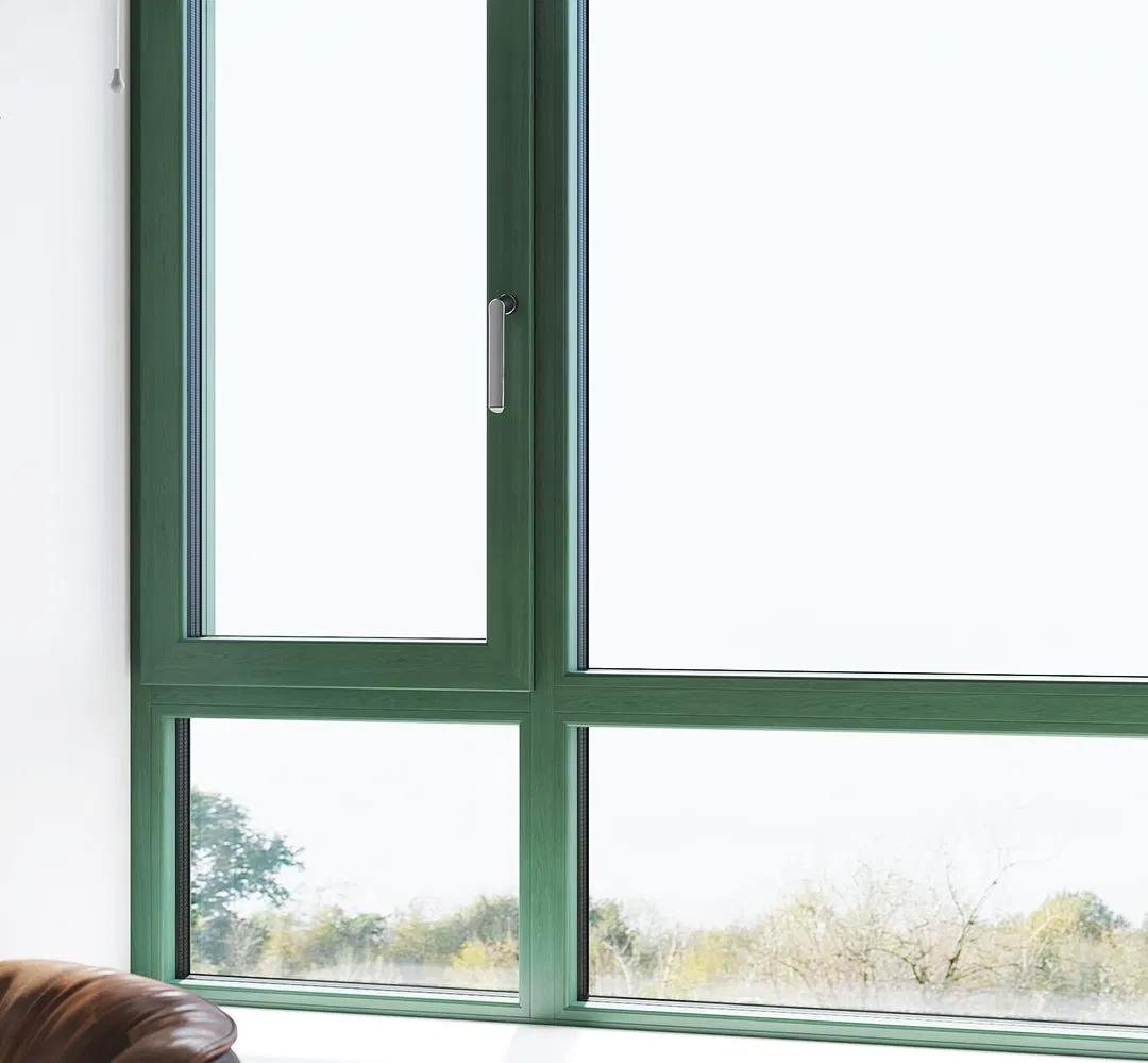 Energy Efficient Double Glazed Wood Clad Aluminum Windows for Villas