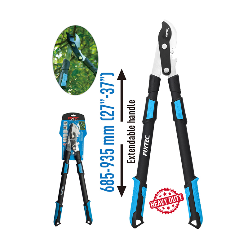 Fixtec Tree Trimmer Telescopic 26''-37'' PP+TPR Handle Garden Tools Pruner Bypass Lopper