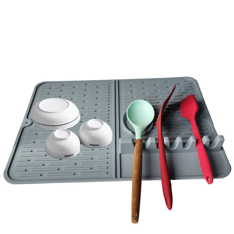 Heat Resistant Kitchen Non-Slip Silicone Drain Drying Mat