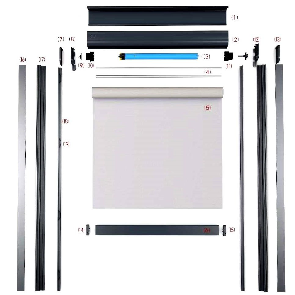 External Outdoor Windproof and Waterproof Zip Track Exterior Motorized Indoor Blackout Roller Blinds