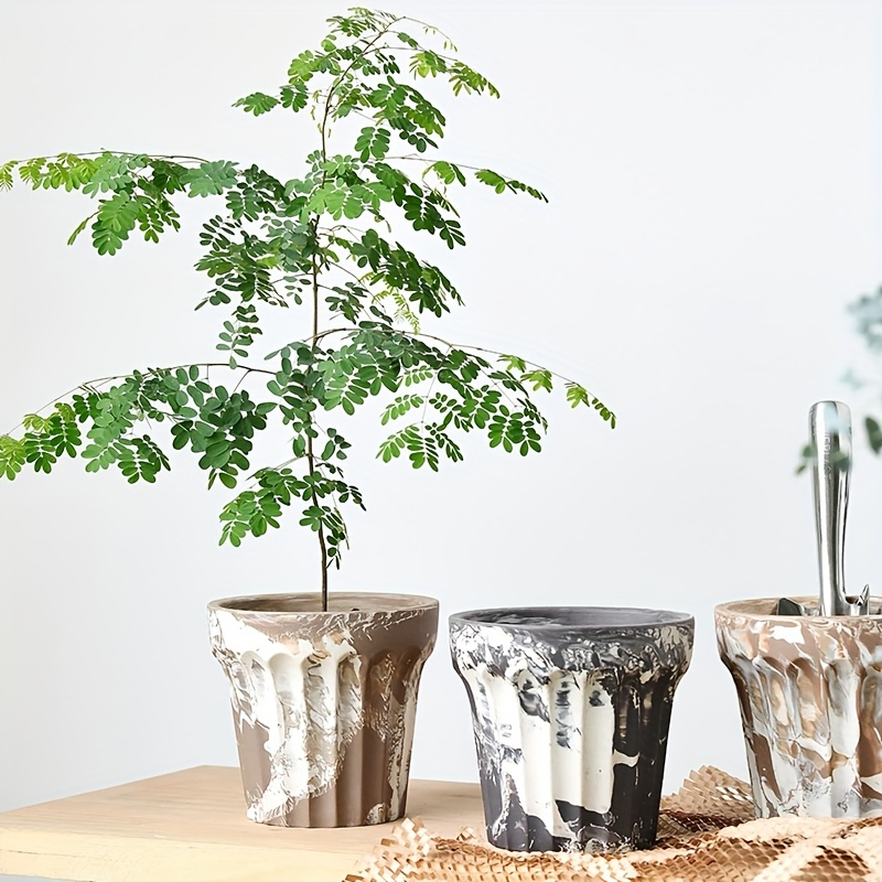 Unique Design Textured Glaze Ceramic Planters for Indoor Home Decor