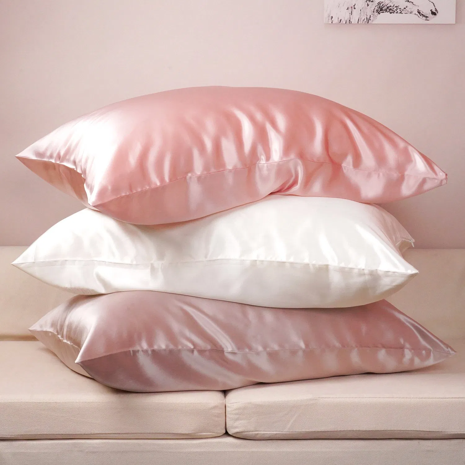 Soft Zipper Real Silk Pillowcase 19mm Mulberry Silk Pillow Case Gift Set Custom Luxury 22mm 100% Pure Mulberry Silk Pillow Cases