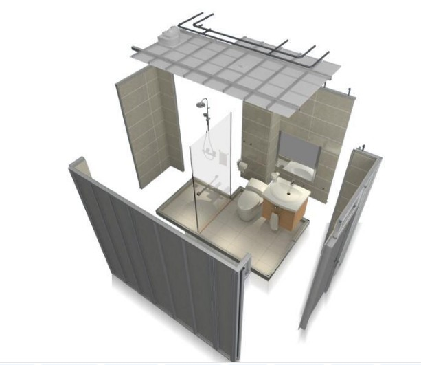 Stylish Modular Shower Pod for Portable Solutions Bathroom