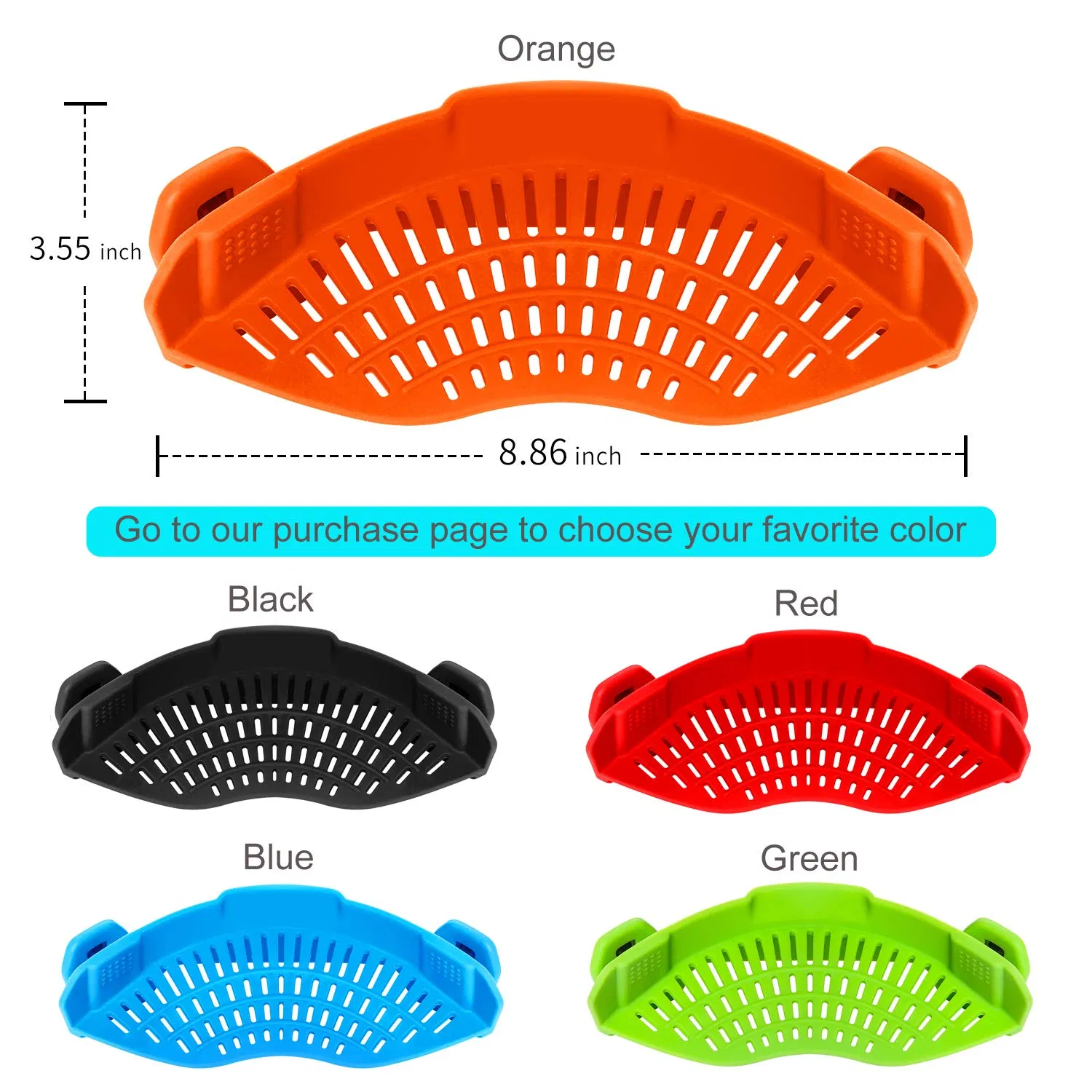Silicone Pasta Pots Pans Strainer Clip Food Strainer Silicone Kitchen Colander Strainer