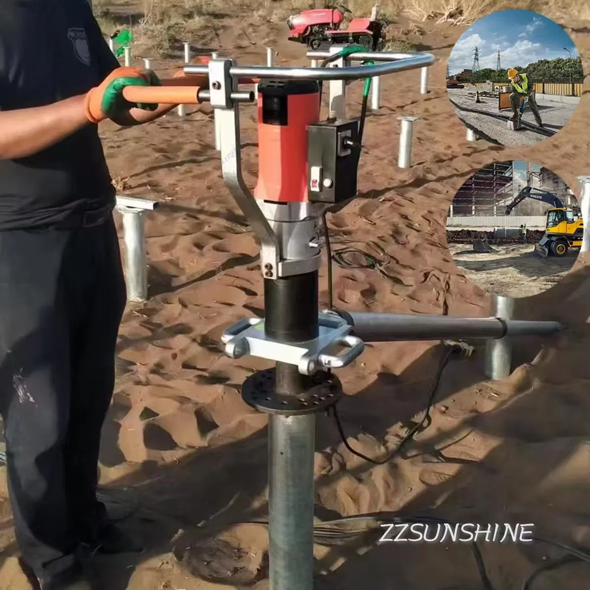 China Manufacturer Solar Mounting Portable Drilling Rig Ground Screw Earth Anchor Hydraulic Pile Driver Machine