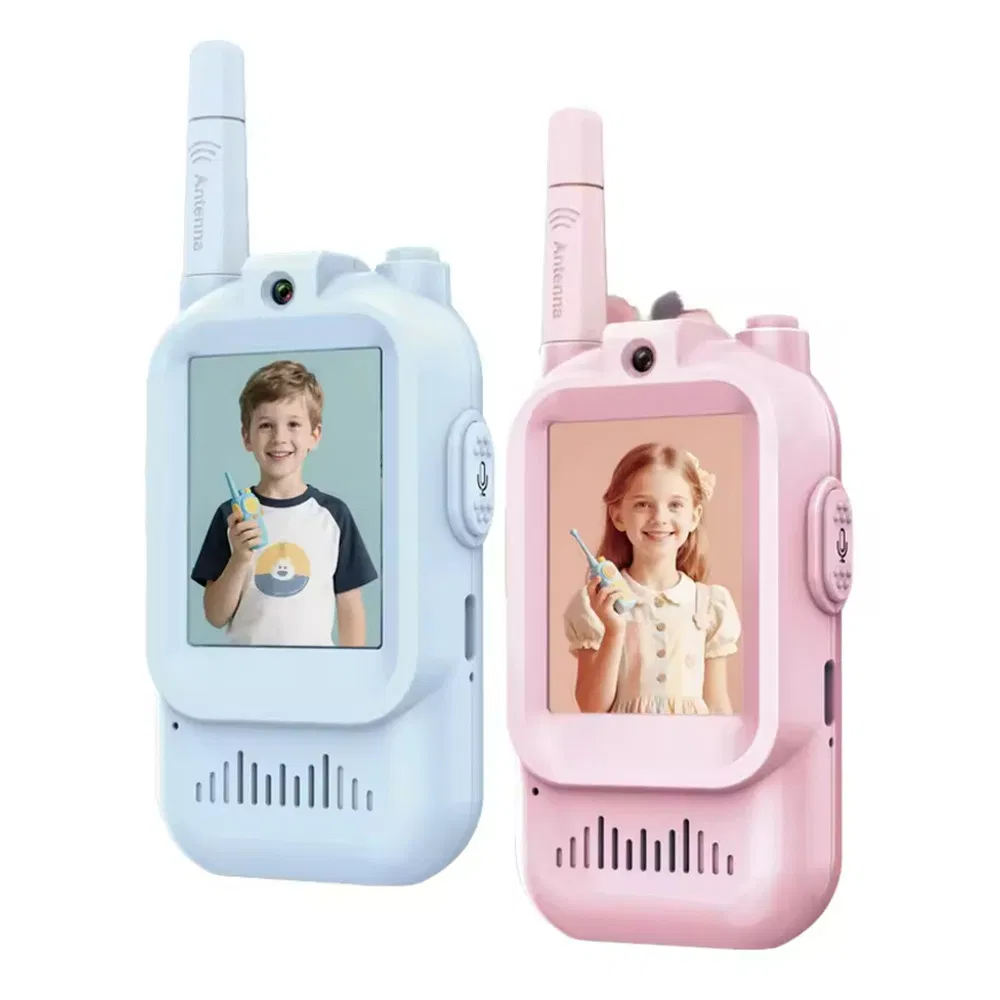 Jk200 1 Pair 2.0 Inch Screen Interactive Video Rechargeable Video Screen Walkie Talkie Set for Children 150-500m Long Range Communication