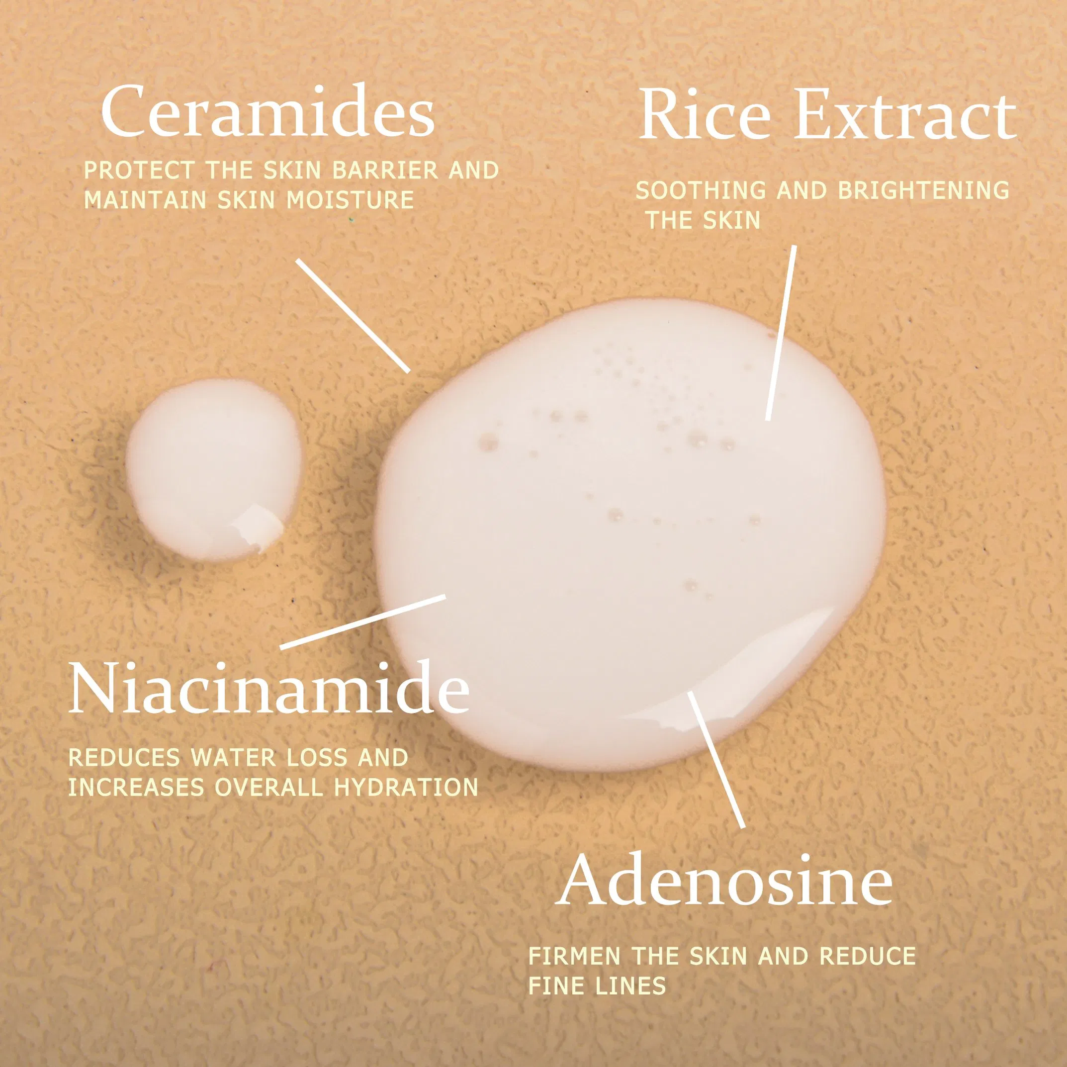 Vegan Skincare Whitening Rice Serum Anti Aging Niacinamide Rice Essence Private Label