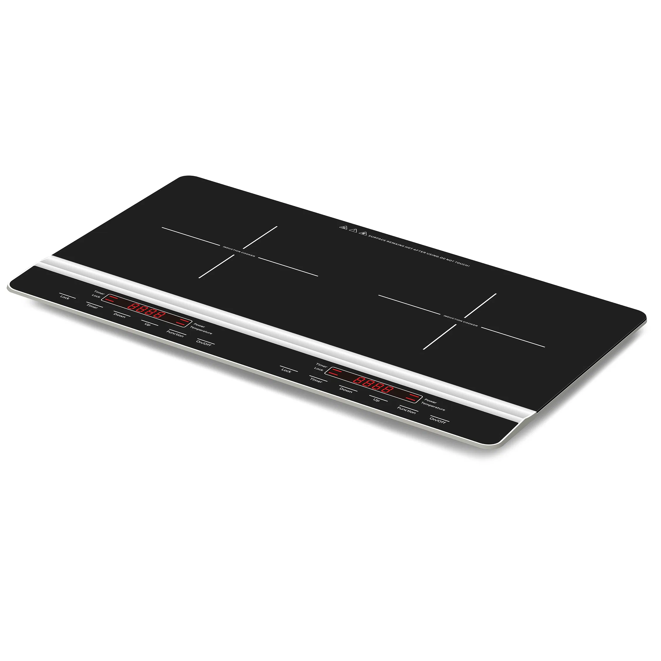 Super Slim Double Portable Induction Cooktop with Arc-Shape Slim Body Sensitive Sensor Touch Control