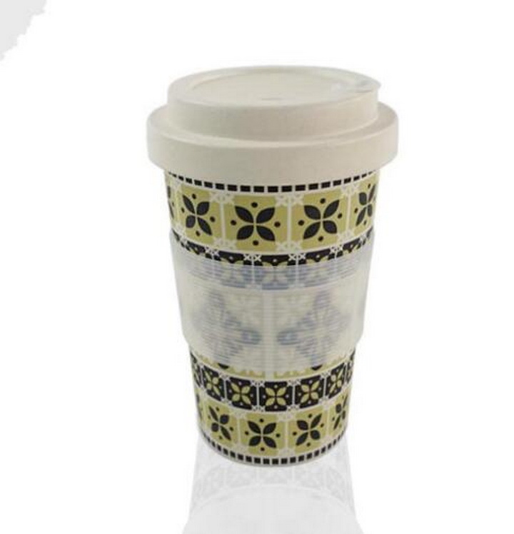 Чашка из бамбукового волокна 12 oz с крышкой