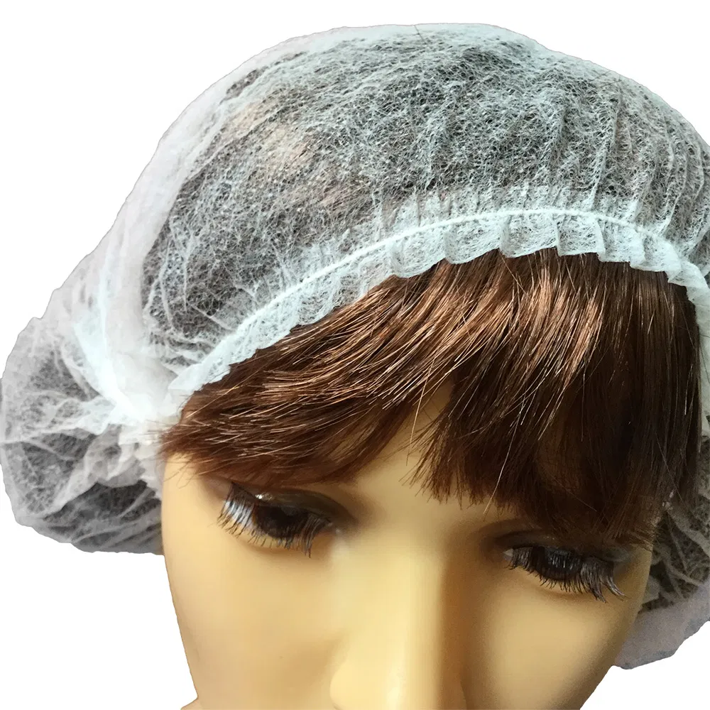 Disposable Non-Woven Bouffant Caps with Elastic Stretch Hair Head Cover Net Medical/Labs/Nurse/Food Service/ Health/Hospital