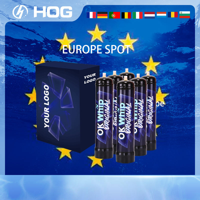 2025 Made in Europe Germany Stock Whipped Cream Charger 640 Grams Disposable Gas Cylinders Cream Charger