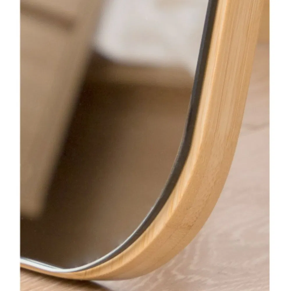 Foldable and Retractable Wooden Clothing Store Floor-Standing Full-Length Mirror
