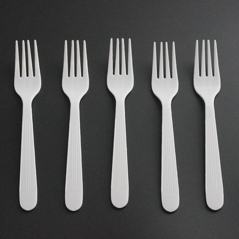 Customizable Disposable Plastic Cutlery 180mm Length PP Plastic Fork White for Fast Food