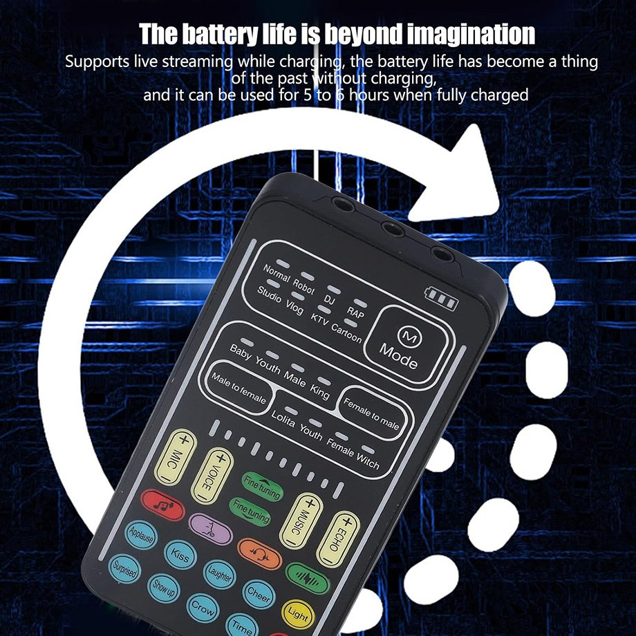 New I9 Voice Changer Mini Live Broadcast Voice Disguiser Portable Sound Board Voice Changer for Ios/Android/Live Broadcast