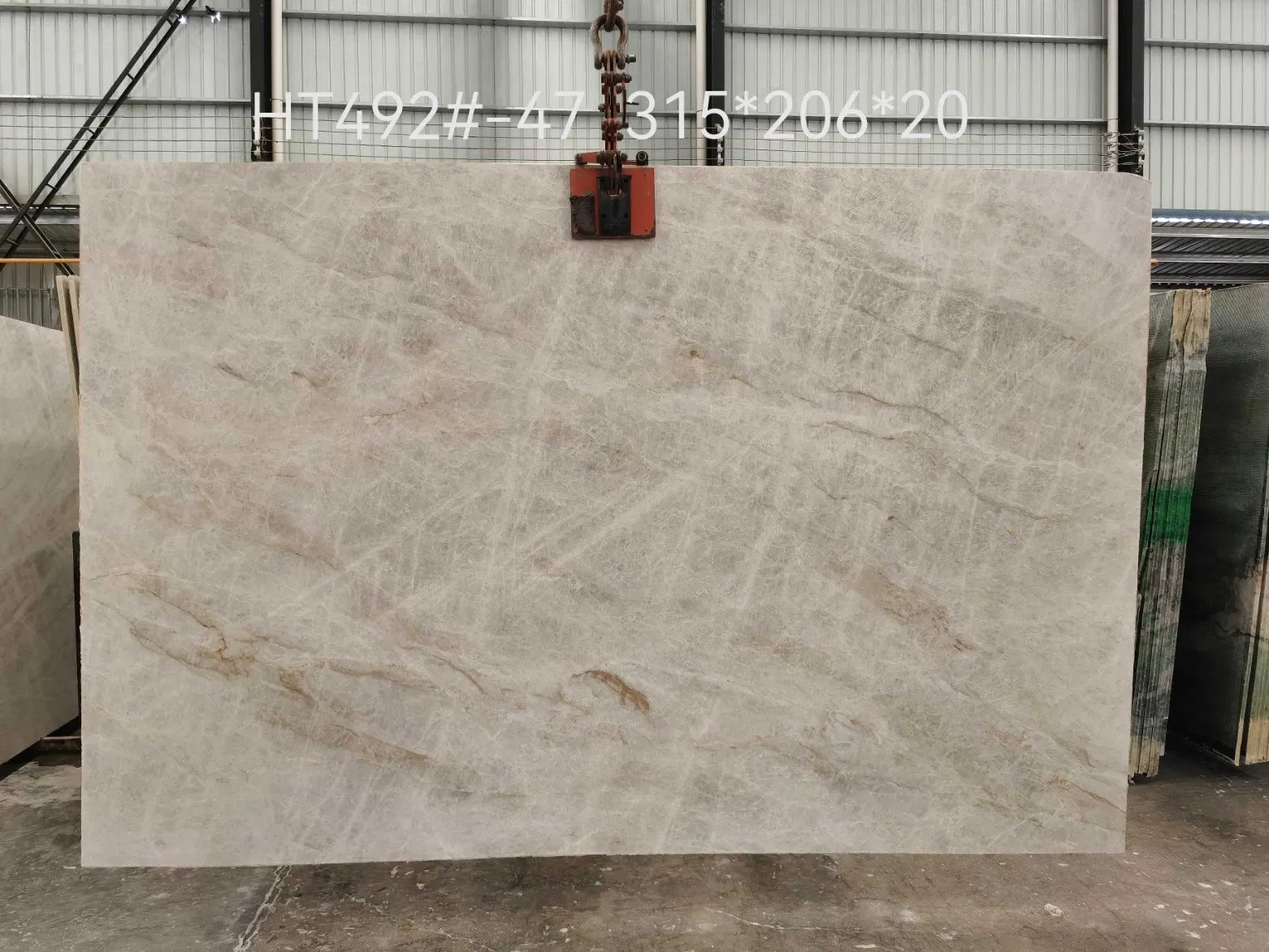 Brazilian Cream Taj Mahal Quartzite Slabs for Kitchen and Bathroom Countertops