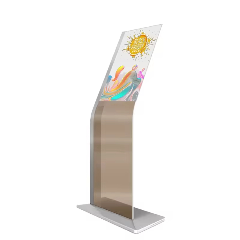 30 Inch Highly Transparent OLED Display Kiosk Glass Body Touch Screen Transparent OLED Visitor Machine