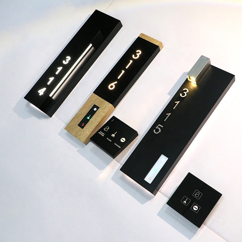 Ezd Custom Smart Hotel Doorplate Door Number Sign with Doorbell System