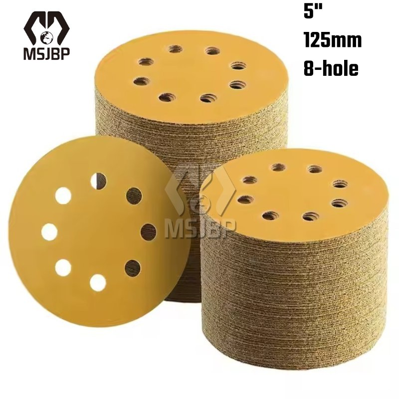 Msjbp Abrasive Factory Yellow 5-in 8-Hole Sanding Disc for Grinding Polishing