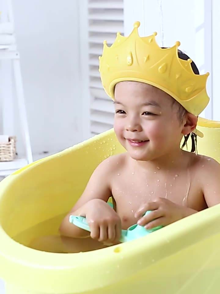 Soft Adjustable Waterproof Baby Eye Ear Protection Baby Shower Cap