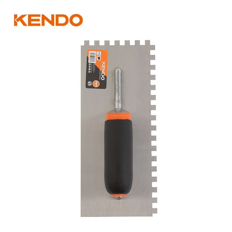 Kendo Plastering Trowel with Teeth and High-Grade Hardened Steel Blade for Durability and Flexibility