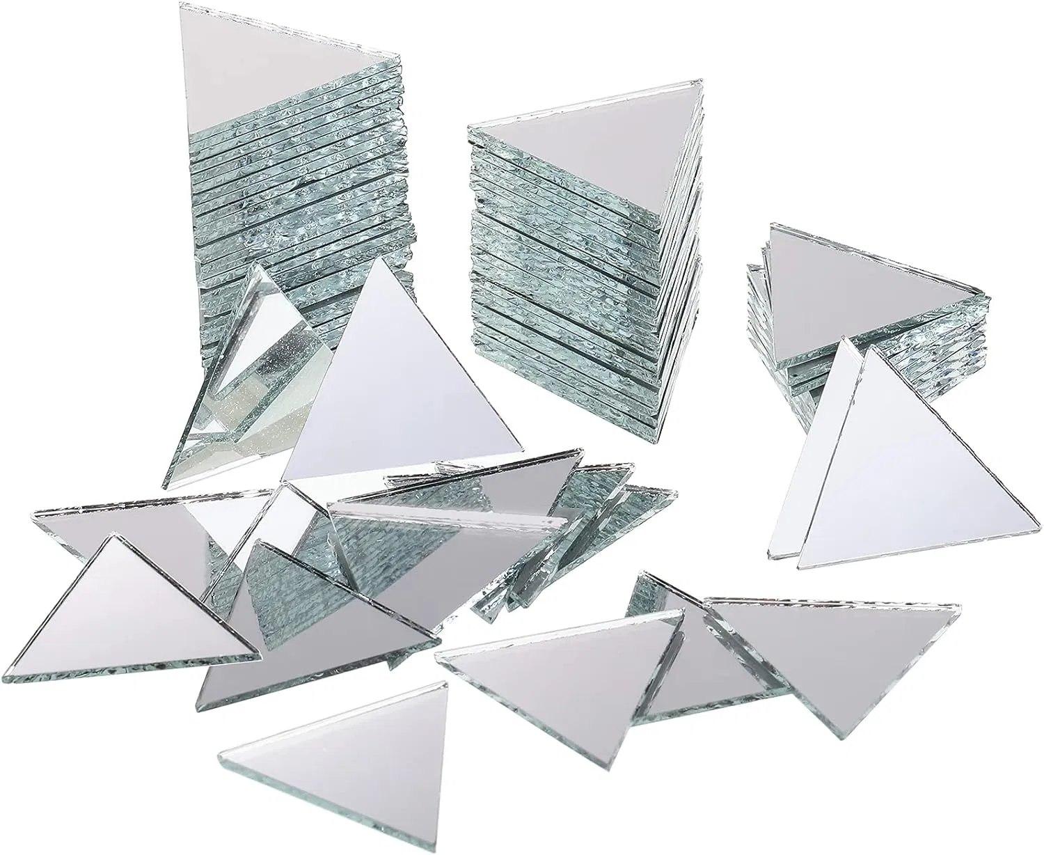 Mirrors Tiles Triangular Mirrors Mosaic Mirror Tile DIY Glass Art Wall Door Home Decorations