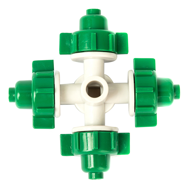 Irrigation Sprinkler Four Outlets Mist Nozzle Misting Atomizing System for Greenhouse Irrigation System
