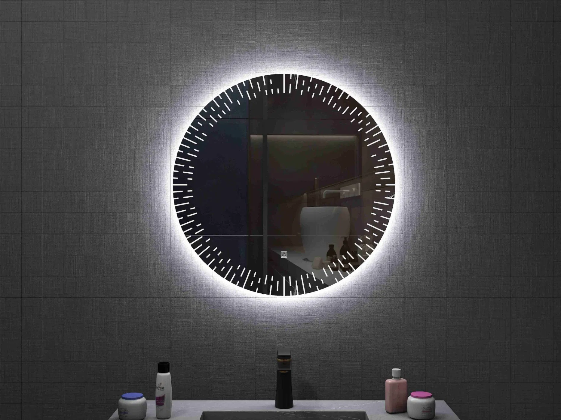 Круглое светодиодное зеркало для ванной 60 см