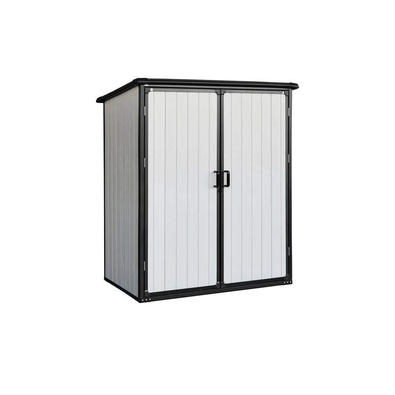New Aluminum Wooden Garden Outdoor Storage Shed with Locker Garden Tool Shed Cabinet