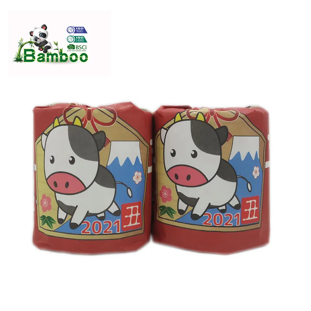 Eco-Friendly Unbleached Natural Color Plastic-Free 100% Bamboo Toilet Paper