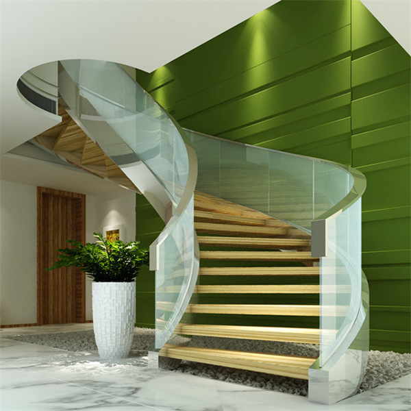 Commercial Building Interior Solid Wood Steel Used Spiral Staircase Design