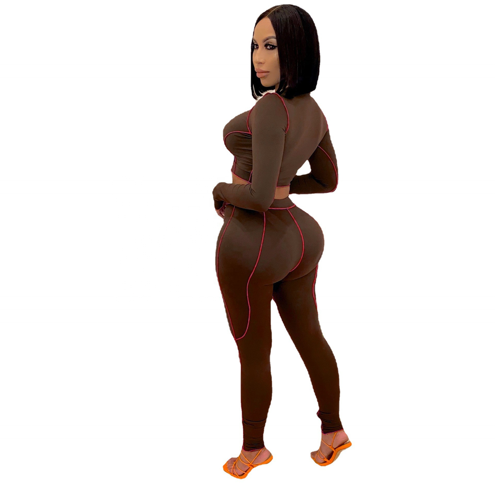 Комплект женский весенний африканский стиль топ и штаны длинный рукав